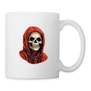 Totenkopf mit Hoodie - Tasse - Weiß - Rechts
