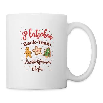 Plätzchen Kekse Weihnachten Backen lustiger Spruch - Tasse - Weiß - Rechts