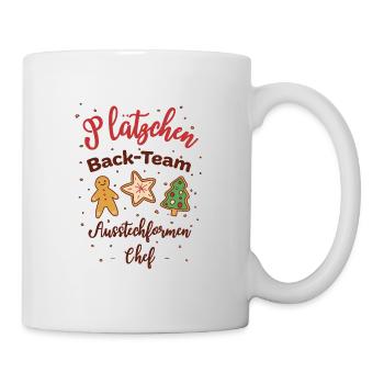 Weihnachten Plätzchen Kekse Backen lustig - Tasse - Weiß - Rechts