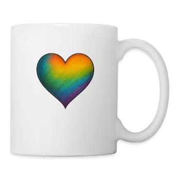 Rainbow Heart – Love in all colors - Mug - white - Right