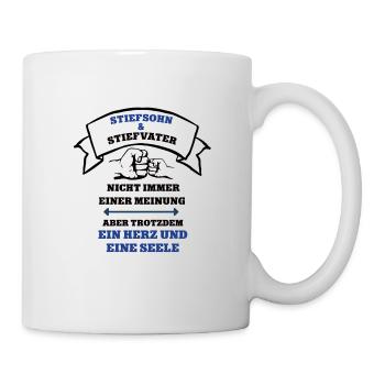 Stiefsohn und Stiefvater Team Papa Vater Sohn - Tasse - Weiß - Rechts