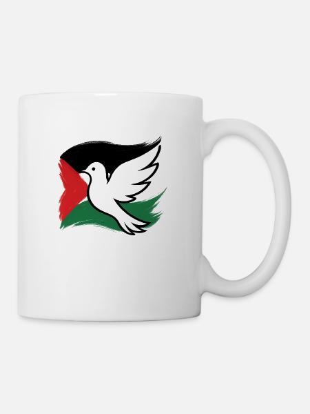 Free Palestine - Colombe de la paix - Mug blanc - blanc