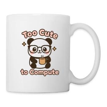 Süßer Panda mit Brille und Kaffeetasse - Tasse - Weiß - Rechts