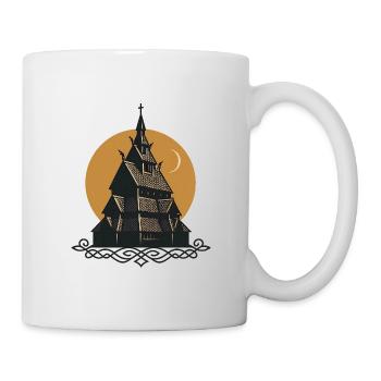 Mystical Stave Church – Nordic Landmark - Mug - white - Right