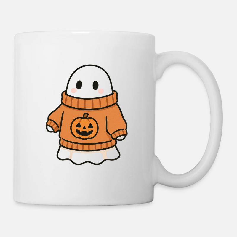 Pumpkin Sweater Ghost - Mug - white