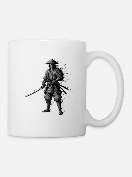 Samurai Krieger mit Katana einsamer-ronin-japan - Tasse - Weiß