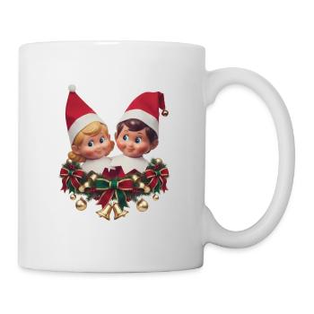 Cute and Festive Elf Duo Christmas Jumper - Mug - white - Right