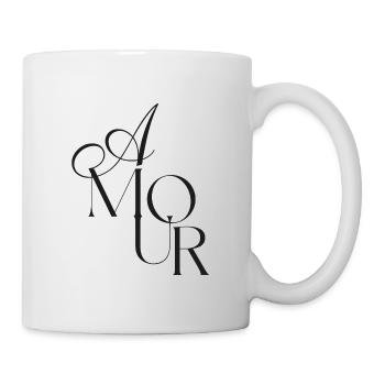 Elegantes Monogramm Amour  - Tasse - Weiß - Rechts