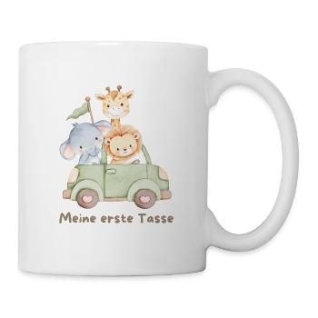 Tierkinder Safari Auto - Tasse - Weiß - Rechts