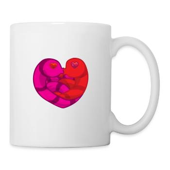 Wurm Würmchen Herz Liebe Valentinstag Fun Geschenk - Tasse - Weiß - Rechts