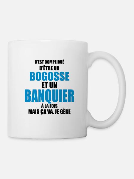 c'est compliqué d'être un bogosse et un banquier - Mug blanc - blanc
