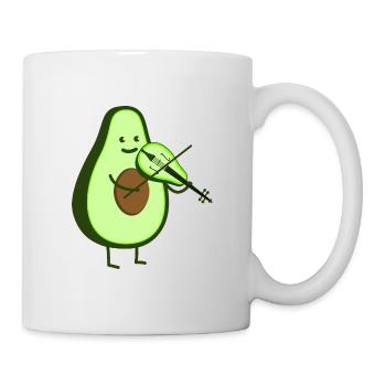 Avocado mit Geige - Tasse - Weiß - Rechts