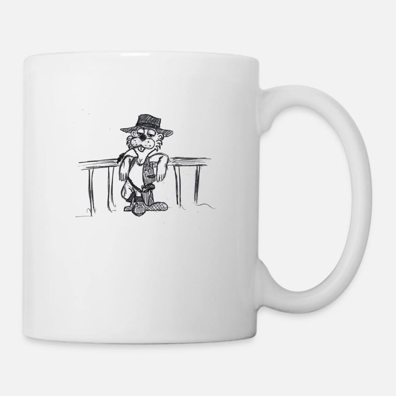 Wild West Beaver # Art nord-allemand - Mug blanc - blanc