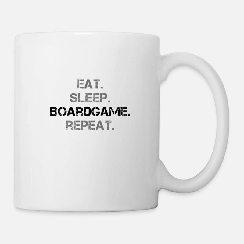 Eat sleep Boardgame Repeat - Tasse - Weiß