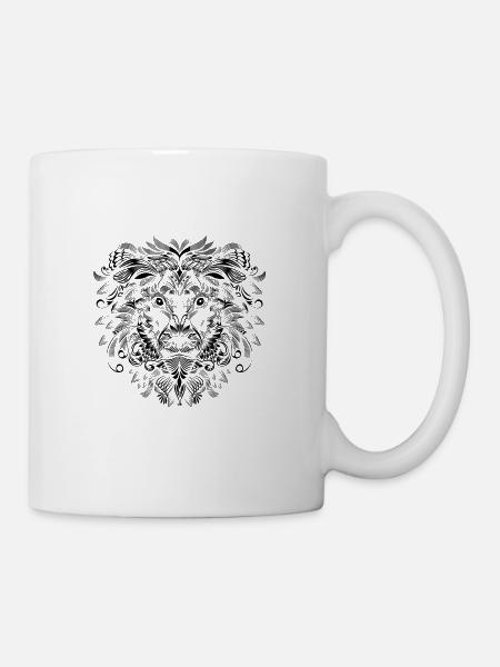 lion mandala - Mug blanc - blanc