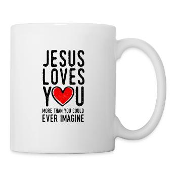 jesus liebt dich spruch - Tasse - Weiß - Rechts
