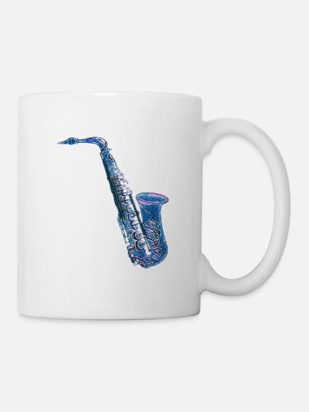 Saxophone colorful - Mug - white