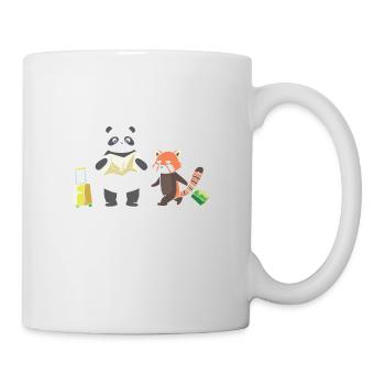 Zwei Pandas auf Reise. - Tasse - Weiß - Rechts