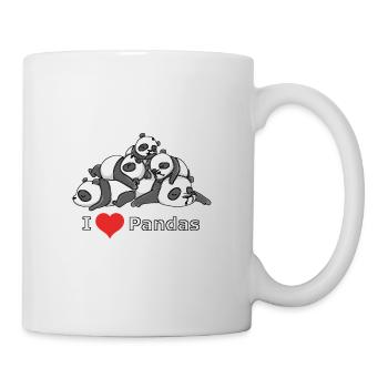 Sleeping pandas with a heart - I Love Pandas - Mug - white - Right