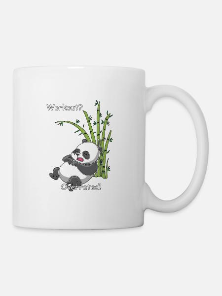 Sleeping panda - workout? Overrated - Mug - white