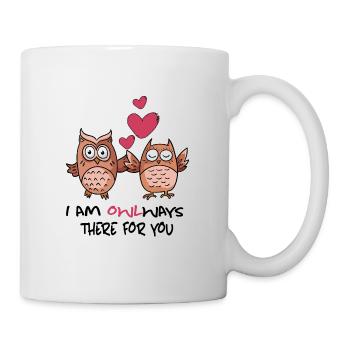 valentinstag eule always love you owlways mine - Mug - white - Right