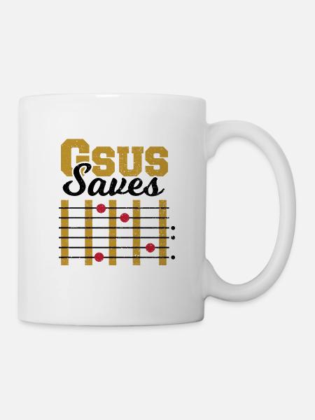 Gsus Saves - Gitarre - Tasse - Weiß