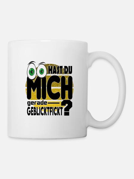 Sprüche Geblicktfickt Lustig Schauen Gucken - Tasse - Weiß