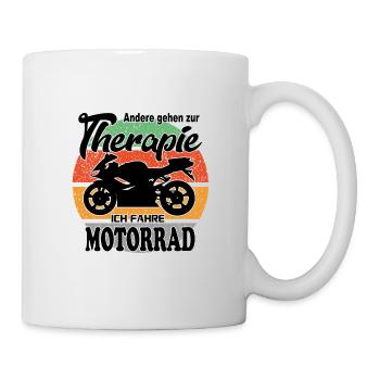 Motorrad fahren Motorradfahrer Motorradfahrerin - Tasse - Weiß - Rechts