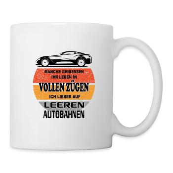 Sprüche Autofahrer Bundesbahn Autobahn - Tasse - Weiß - Rechts