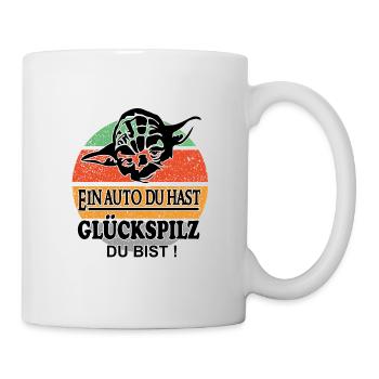 Sprüche Autofahrer Autofahrerin Glückspilz - Tasse - Weiß - Rechts