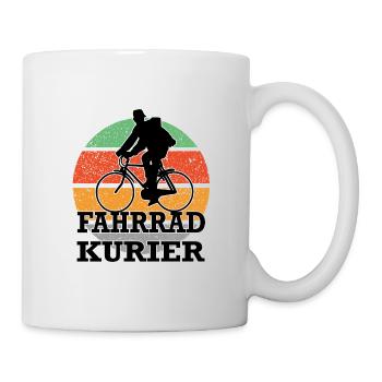 Fahrradfahrer Fahrradkurier - Tasse - Weiß - Rechts