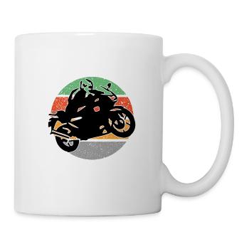 Motorradfahrer Motorradfahrerin Moto Cross - Tasse - Weiß - Rechts