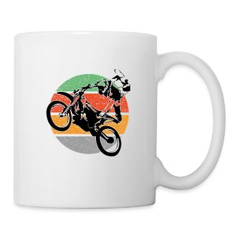 Motorradfahrer Motorradfahrerin Moto Cross - Tasse - Weiß - Rechts