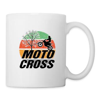 Motorradfahrer Motorradfahrerin Moto Cross - Tasse - Weiß - Rechts