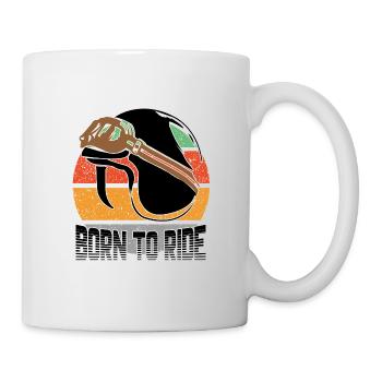 Motorradfahrer Motorradfahrerin Born to Ride - Tasse - Weiß - Rechts