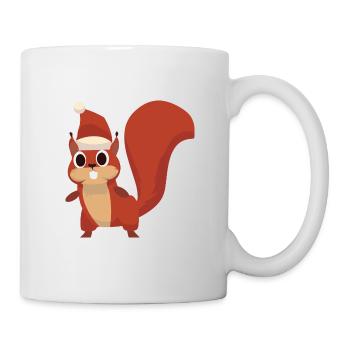 Naughty Squirrel with Santa Hat - Mug - white - Right