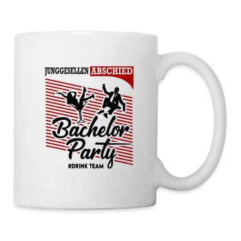 Bachelor Party Drink Team Bride Grom Feiern - Tasse - Weiß - Rechts