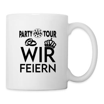 JGA Partytour Wir Feiern Durchfeiern Saufen voll - Tasse - Weiß - Rechts