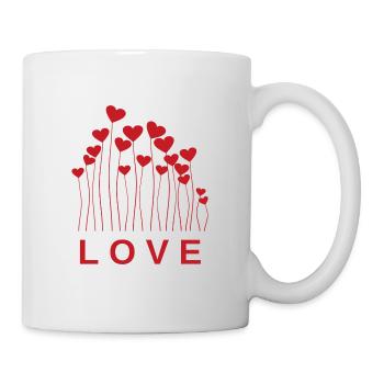 Love fleur coeur - Mug blanc - blanc - Droite