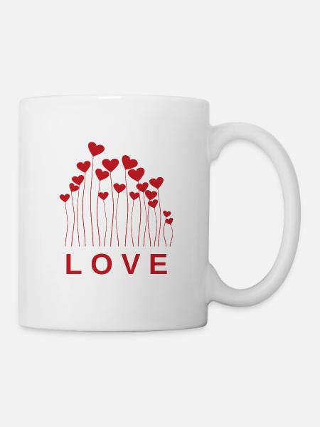 Love fleur coeur - Mug blanc - blanc