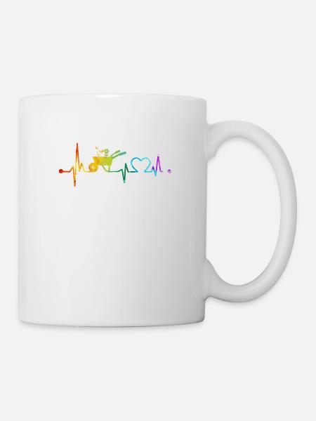 Jardinage Heartbeat Aquarelle Vintage Funny Garde - Mug blanc - blanc