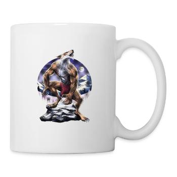 Werwolf Vollmond heult - Tasse - Weiß - Rechts