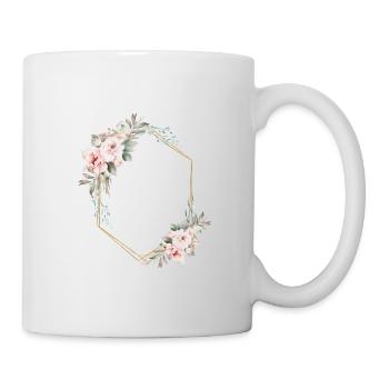 Blumen Pastel personalisierbar - Tasse - Weiß - Rechts