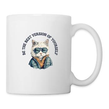 Be the best version of yourself - Cat Hipster - Mug - white - Right