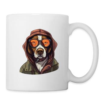 Fashion Dog Hipster - Mug - white - Right