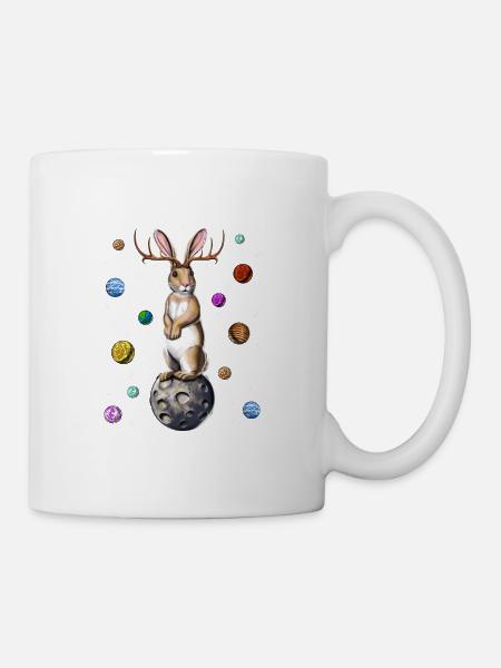 Jackalope Kaninchen - Tasse - Weiß