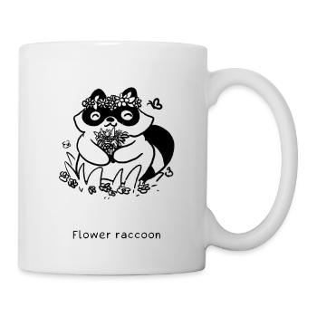 Types de ratons laveurs | Raton laveur fleuri - Mug blanc - blanc - Droite