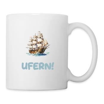 Auf zu neuen Ufern Segeln Segelschiff - Tasse - Weiß - Rechts