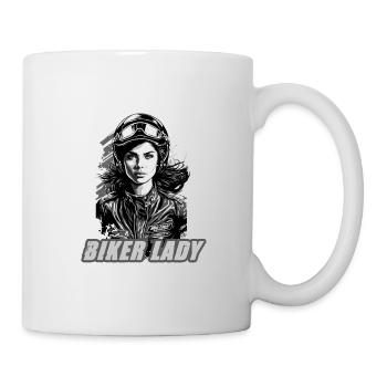 Motorradfahrerin Motorrad Frau - Tasse - Weiß - Rechts