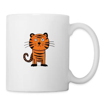 Lustiger Tiger für Kinder für Kinder - Tasse - Weiß - Rechts